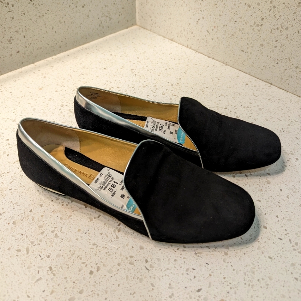Carolinna Espinosa black suede loafers 8M